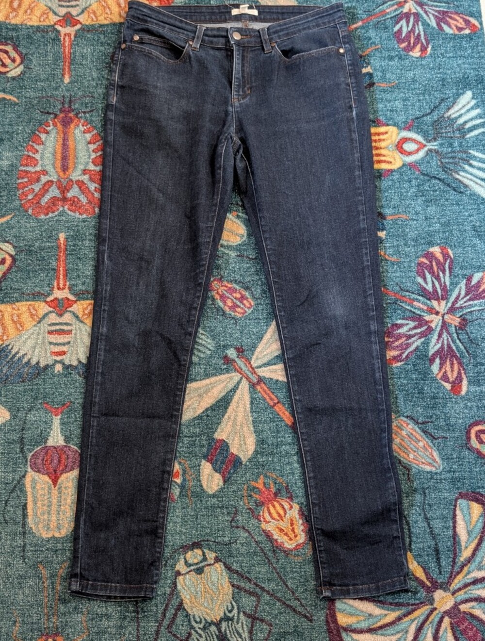 Eileen Fisher Organic Stretch Denim High Rise Skinny Jeans Sz 8
